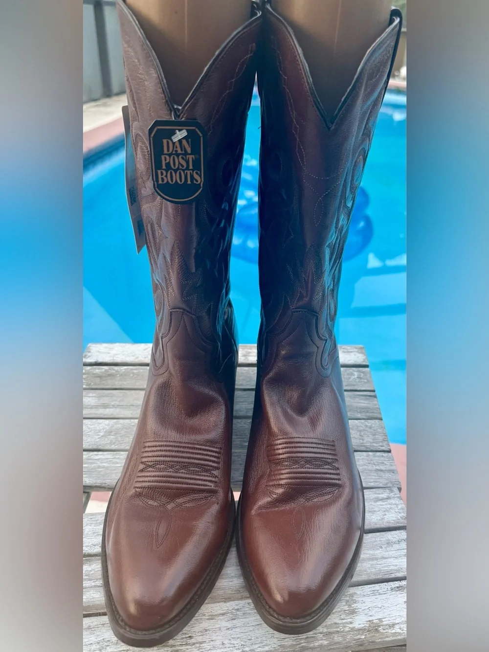 DAN POST MILWAUKEE WESTERN ROUND TOE BOOTS ANTIQUE TAN MENS SIZE 13~NEW* (READ)